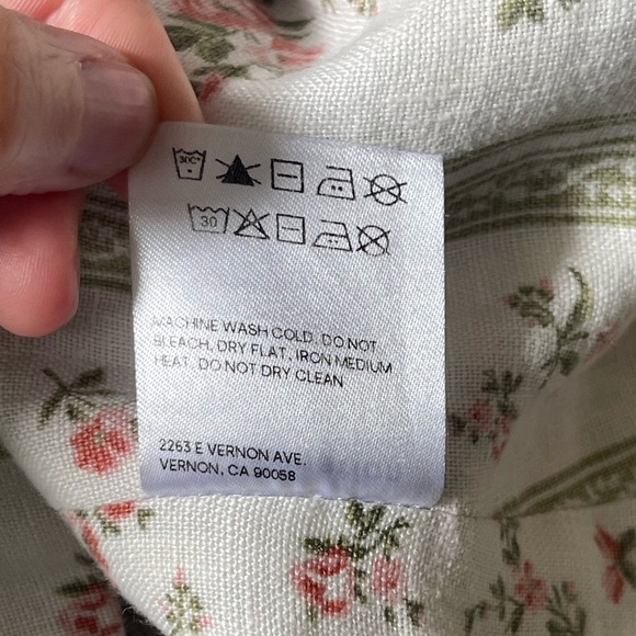Reformation Minton Linen 100% Linen Floral Striped Sleeveless Top Bustier Sz 8 - Picture 8 of 13